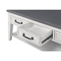 Martin Svensson Home Del Mar 3 Drawer Coffee Table Antique White and Grey