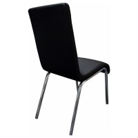 Best Master Bailee Modern Faux Leather Dining Side Chair in Black Set of 4