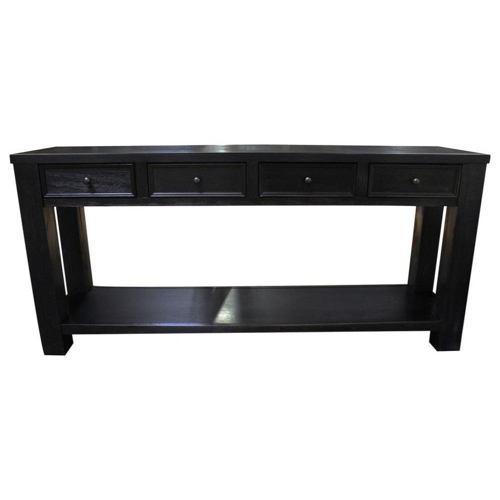 Newport Long Antique Black 4Drawer Sofa Table