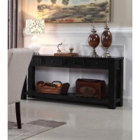 Newport Long Antique Black 4Drawer Sofa Table