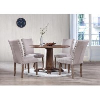 Best Master Carey Solid Wood Round Dining Table in Antique Natural Oak