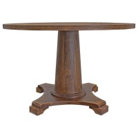 Best Master Carey Solid Wood Round Dining Table in Antique Natural Oak