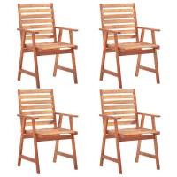 vidaXL Outdoor Dining Chairs 4 pcs Solid Acacia Wood 3051100