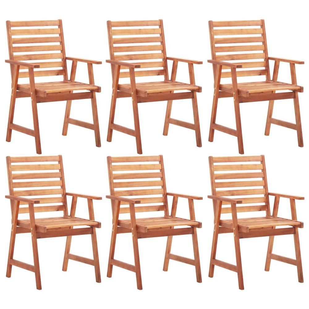 vidaXL Outdoor Dining Chairs 6 pcs Solid Acacia Wood 3051101