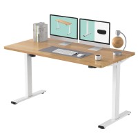 Flexispot Electric Standing Desk Whole Piece 55 X 28 Inch Desktop Adjustable Height Desk Home Office Computer Workstation Sit Stand Up Desk (White Frame + 55
