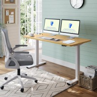 Flexispot Electric Standing Desk Whole Piece 55 X 28 Inch Desktop Adjustable Height Desk Home Office Computer Workstation Sit Stand Up Desk (White Frame + 55