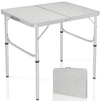 Redswing Aluminum Folding Table 3 Feet Adjustable Height, Lightweight And Portable Camping Table, 36X24 Inches