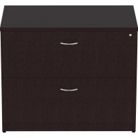 Lorell Essentials Espresso Laminate Lateral File 2Drawer 1 Top 01 Edge 36 x 22295 Lateral File 2 x File Drawers