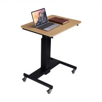 Lorell 28 SittoStand School Desk Black Oak Square Top 40 Height x 28 Width x 20 Length Assembly Required