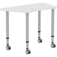 Lorell Heightadjustable Trapezoid Table Trapezoid Top 60 Table Top Width x 2362 Table Top Depth 3362 Height Assemb