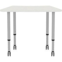 Lorell Heightadjustable Trapezoid Table Trapezoid Top 60 Table Top Width x 2362 Table Top Depth 3362 Height Assemb