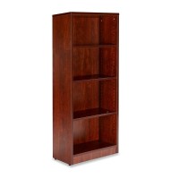Sunon 4 Shelf Wood Bookcase Freestanding Display Shelf Adjustable Layers Bookshelf For Home Office Library Small Narrow Space(24.4W X 11.6D X 55.9H Inch,Cherry,4-Layers)