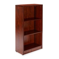 3 Shelf Wood Bookcase Freestanding Display Shelf Adjustable Layers Bookshelf For Home Office Library Small Narrow Space(Cherry, 3-Layers,24.4W X 11.6D X 44.1H Inch)