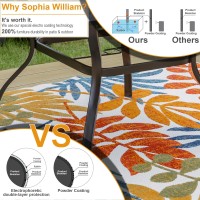 Sophia William 37 Square Outdoor Dining Table With Umbrella Hole Imitation Of Wooden Surface Patio Dining Table For Lawn Ga