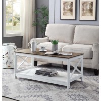 Convenience Concepts Oxford Coffee Table With Shelf Driftwoodwhite