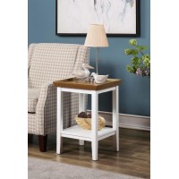 Convenience Concepts Ledgewood End Table Driftwood White 18 In X 18 In X 26 In