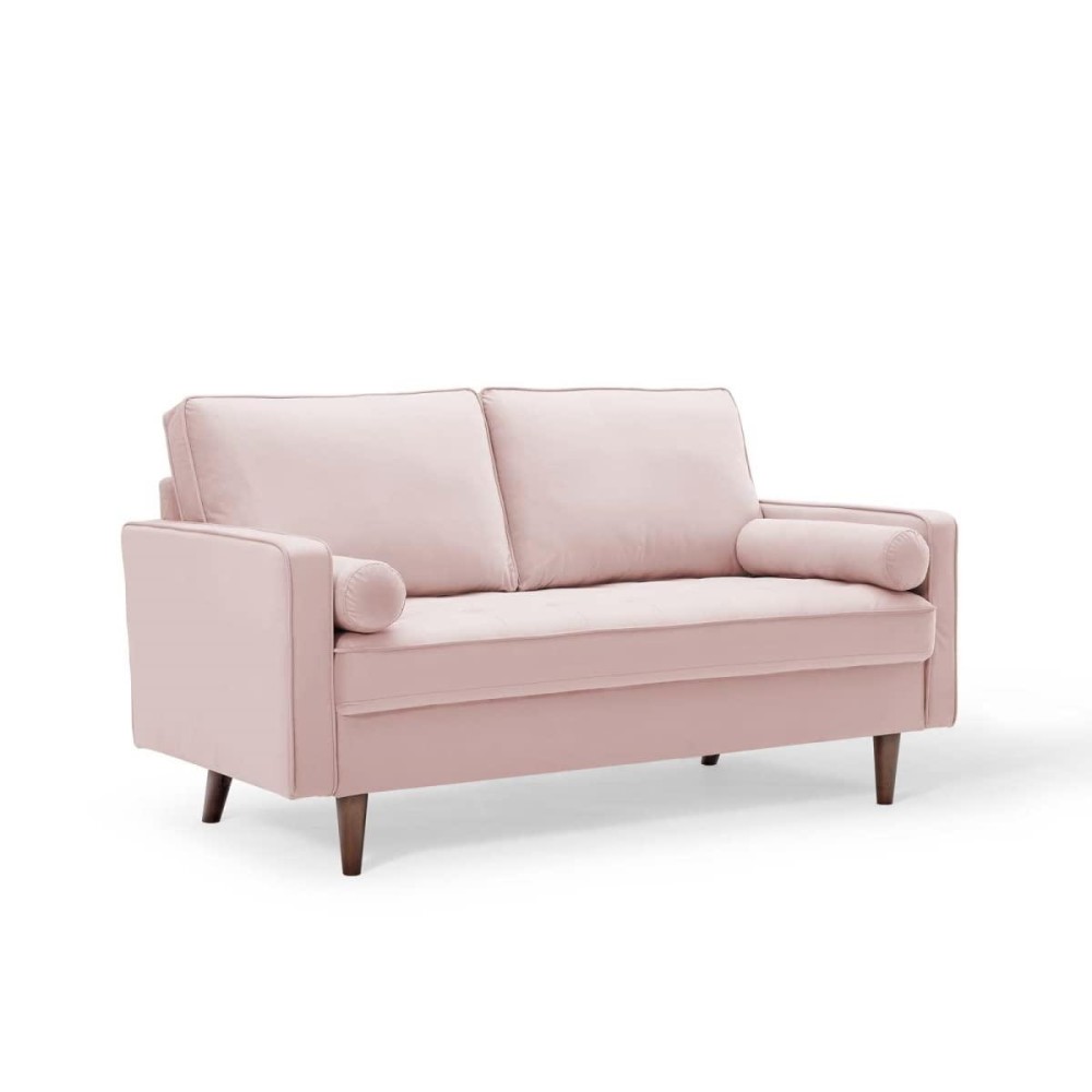 Modway Valour Performance Velvet Loveseat, Pink Valour Performance Velvet Loveseat