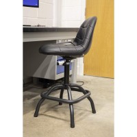 Sealey Workshop Stool Pneumatic With Adjustable Height Swivel Seat & Back Rest - Scr01B