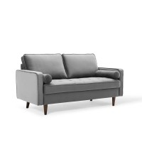 Modway Valour Performance Velvet Loveseat, Gray Valour Performance Velvet Loveseat