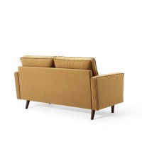 Modway Valour Performance Velvet Loveseat, Cognac Valour Performance Velvet Loveseat