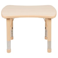 21.875W x 26.625L Rectangular Natural Plastic Height Adjustable Activity Table