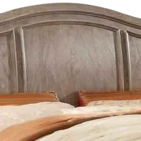 2 Drawer Panel Design Eastern King Size Bed with Camelback Headboard, Brown