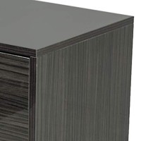 Benjara 2 Drawers Nightstand With Silver Accents And Block Feet, Gray