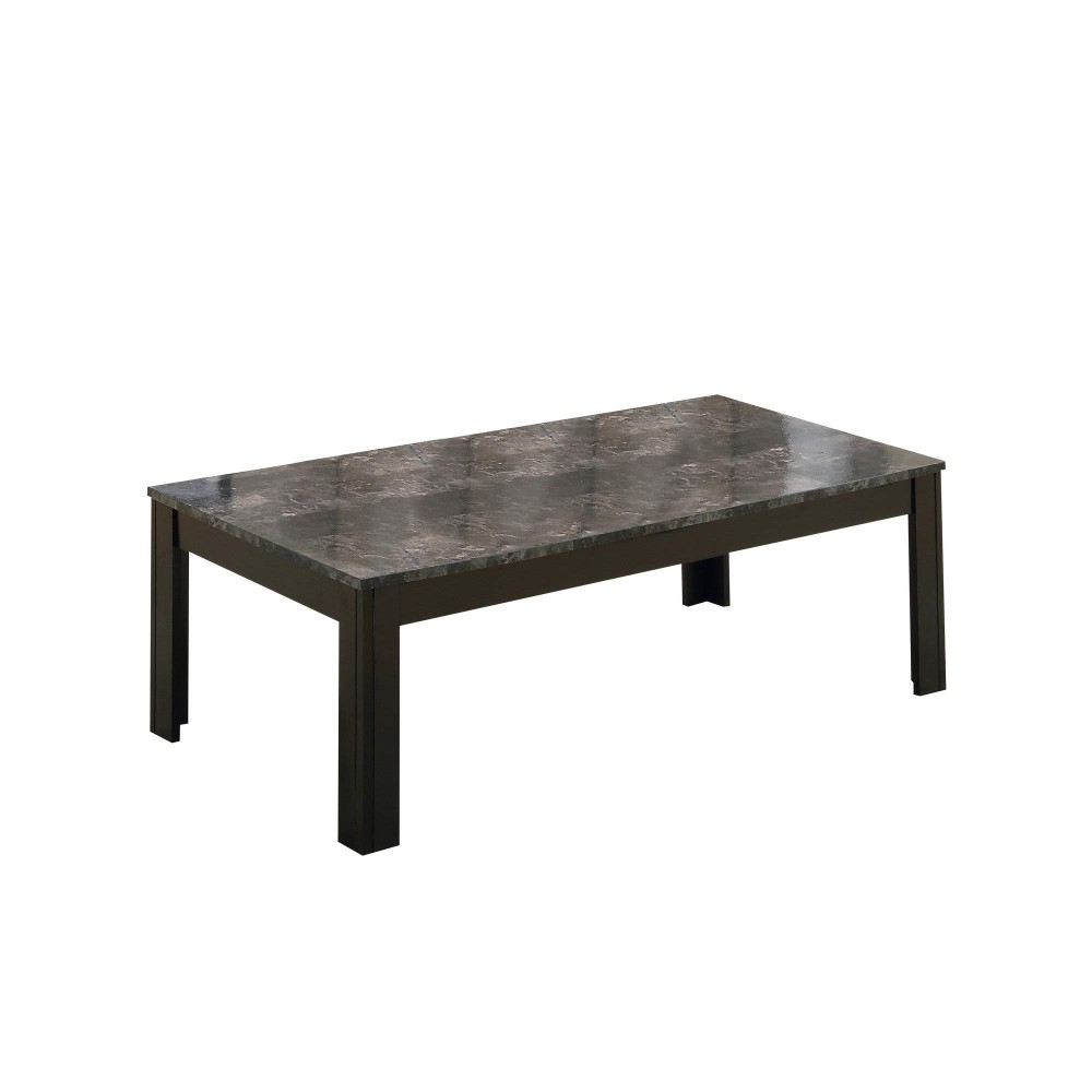 Homeroots Decor Black Grey Marble-Look Top Table Set - 3Pcs Set