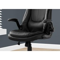 Homeroots Decor 28.5-Inch X 29.5-Inch X 94-Inch Black, Leather Look High Back - Executive Office Chair