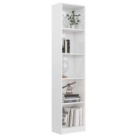 Vidaxl 5-Tier Book Cabinet Home Living Room Bedroom Office Organizer Side Rack Room Divider Bookshelf Furniture White 68.9