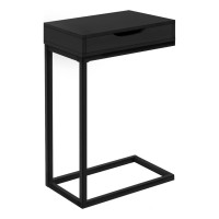 Homeroots Furniture 16-Inch X 10.25-Inch X 24.5-Inch Black Metal With A Drawer Accent Table