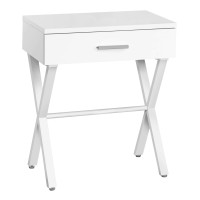 Homeroots Metal, Particle Board 1825 X 12 X 2225 White Metal Accent Table