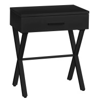 Homeroots Metal, Particle Board 1825 X 12 X 2225 Black Metal Accent Table