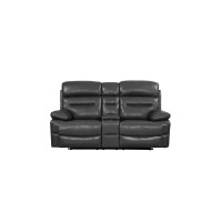 Homeroots Leather Upholsterysolid Wood Frame 78 X 40 X 41 Gray Console Loveseat