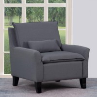Homeroots Fabric Upholsterysolid Wood Frame 32 X 32 X 28 Gray Accent Chair