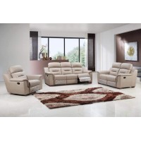 Homeroots Leather Upholsterysolid Wood Frame 200 X 123 X 123 Beige Sofa Set