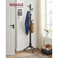 Vasagle Solid Wood Coat Rack Free Standing Coat Rack Treeshaped Coat Rack With 8 Hooks 3 Height Options For Clothes Hats