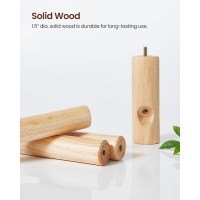 Vasagle Solid Wood Coat Rack Free Standing Coat Rack Treeshaped Coat Rack With 8 Hooks 3 Height Options For Clothes Hats