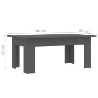 vidaXL Coffee Table Home Living Room Nesting Table Telephone Stand Side End Coffee Tea Sofa Couch Desk Furniture Gray Engineered Wood