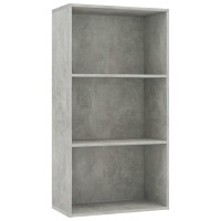 vidaXL 3Tier Book Cabinet Concrete Gray 236x118x449 Chipboard 800976