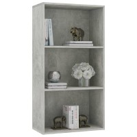 vidaXL 3Tier Book Cabinet Concrete Gray 236x118x449 Chipboard 800976