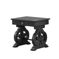 Solid Wood End Table in Dark Gray