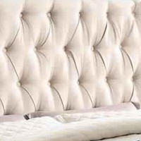 Fabric Wingback Design Eastern King Bed with Button Tufted Details,Brown