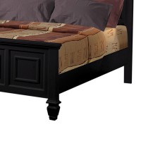 Panel Design High Headboard Eastern King Bed with Molded Details, Black