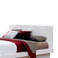 Platform Style Queen King Size Bed with Rail Seating, White