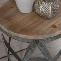 FirsTime & Co. Westbrook Farmhouse Cottage Galvanized Table, American Crafted, Weathered Brown, 13.5 x 13.5 x 20 ,