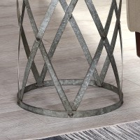 FirsTime & Co. Westbrook Farmhouse Cottage Galvanized Table, American Crafted, Weathered Brown, 13.5 x 13.5 x 20 ,