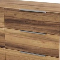 Benjara 6 Drawer Wooden Dresser With Metal Handles And Wood Grain Details, Brown