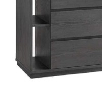 Benjara Contemporary 6 Drawer Dresser With Plinth Base And Wood Grain Details, Gray