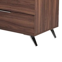 Benjara 6 Drawer Transitional Dresser With Wood Grain Details And Metal Legs, Brown